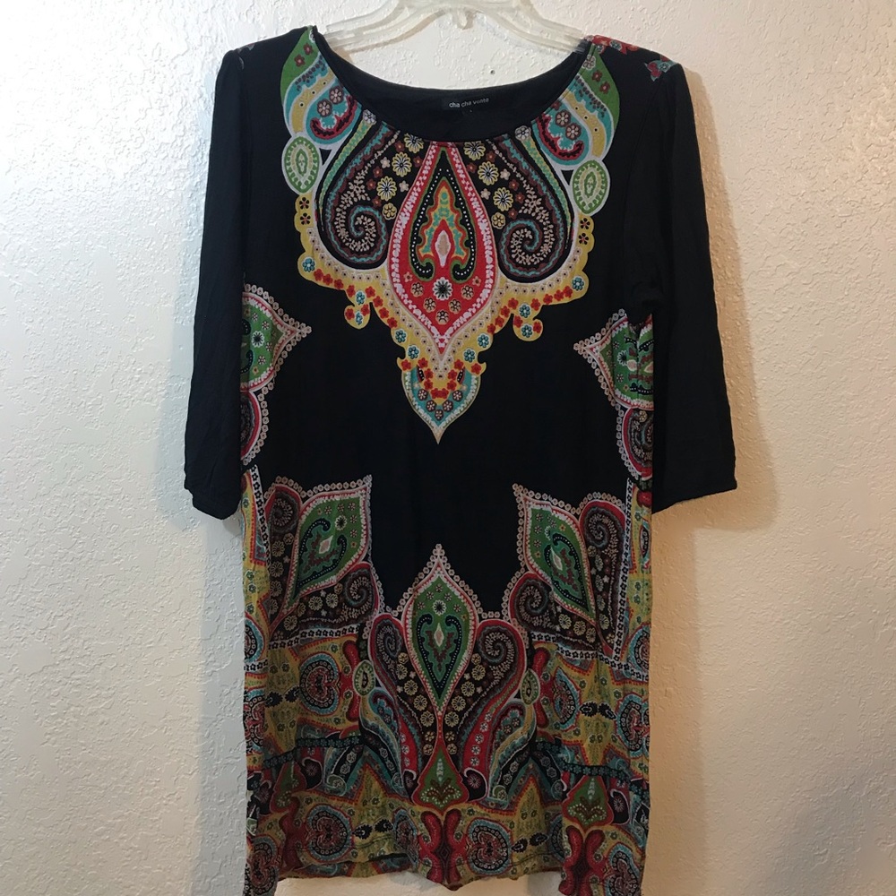 Cha cha vente 3/4 Sleeve casual dress SZ L - Picture 1 of 6